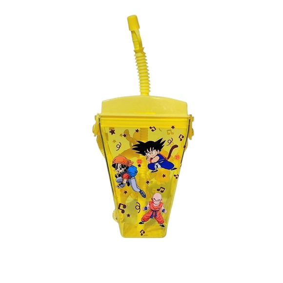 Dragon Ball Z Kids Yellow Plastic Water Bottle Portable Shoulder Strap 16oz - Picture 2 of 5